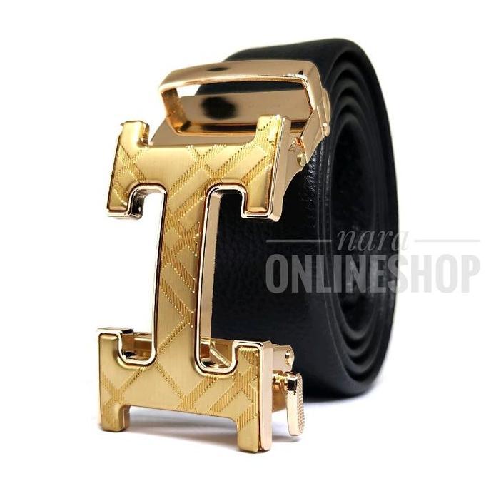 Gesper Ikat Pinggang Pria Model Rel Kremes Kuning Berry