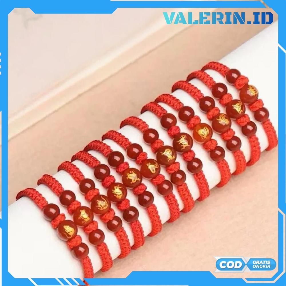 Gelang Tali Merah 12 Shio Keberuntungan / Gelang Tangan Wanita Pria Anak Serut Zodiak Cina Tahun Lah