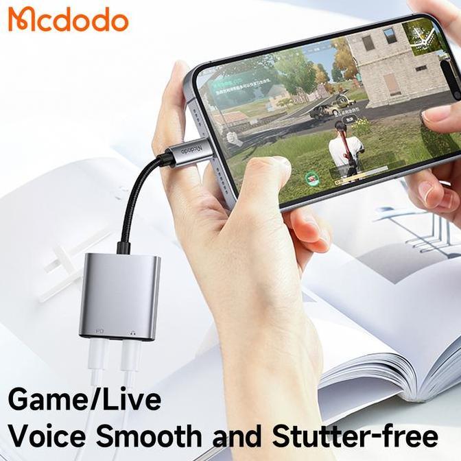 Audioqt- Mcdodo Splitter Iphone Lightning Ke Dual Lightning Audio Open Mic Call