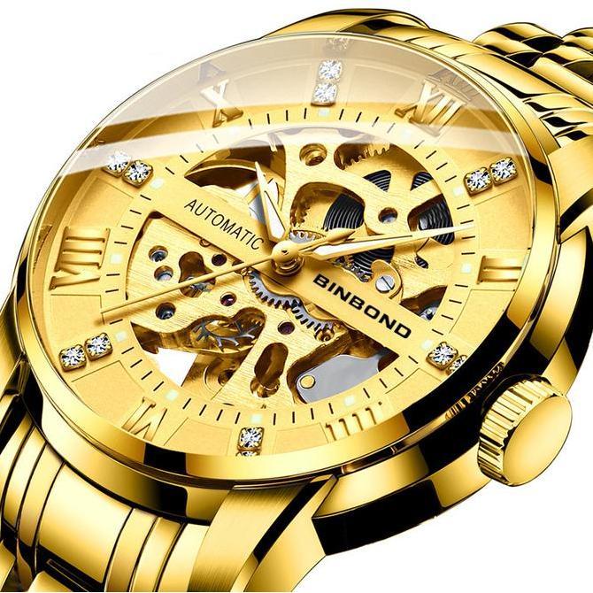 TRILLION Jam Tangan Automatic Pria BINBOND Stainless Steel Anti Air Original OtomatisTourbillon Lumi