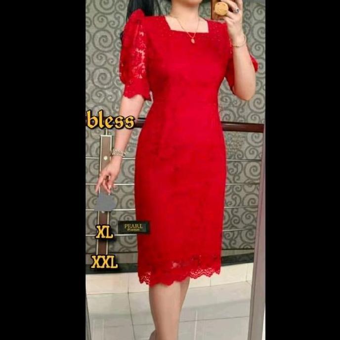 DRESS SPAN CHRISTY MUTIARA FULL BROKAT
