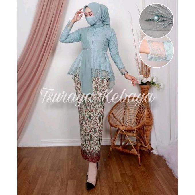 Aurora Selendang/Kebaya Wisuda/Kebaya Pesta/Kebaya Modern/Blouse Kebaya/ Kondangan Atasan Brokat Dre