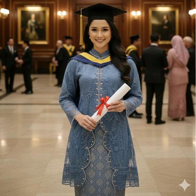 Kebaya Wisuda Mahira  Model Tunik / Baju Kebaya Lamaran / Kebaya Pernikahan / Kebaya Modern
