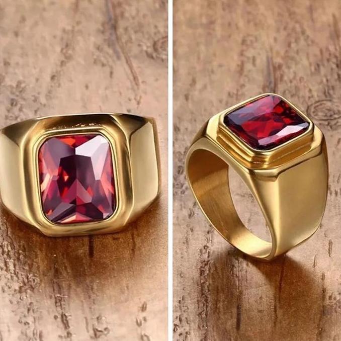 Cincin Pria Ring Gold Titanium gold Pria - CCTRGM