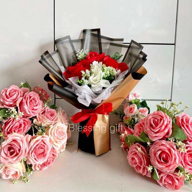 (Di Kirim Hari ini) Buket Bunga Artificial Pum | Flowers Bucket | buket bunga palsu | buket bunga as