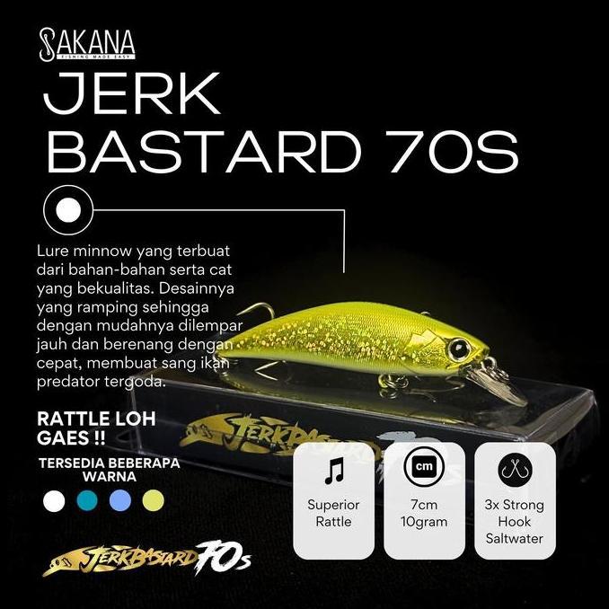 New- Lure Sakana Jerkbastard 70s Minnow Sinking