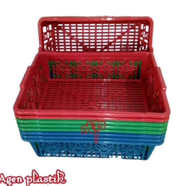 Pisan.. 12 Pcs Keranjang Plastik Sna Warung Tempat Wadah Bawang Di Dapur Kranjang Hijau Etalase Waru