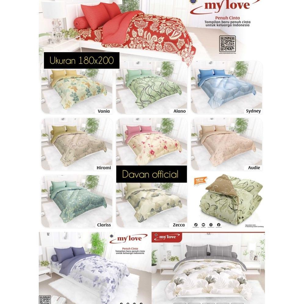 Bedcover set 180x200 My Love / Bed Cover All New My Love 180x200 Tinggi 30 / Satu Set Bedcover 180x2