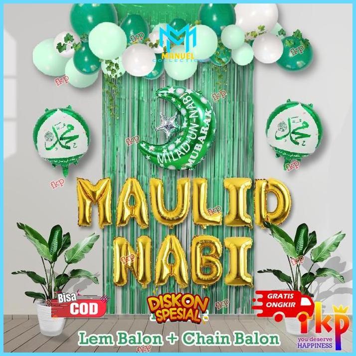 MANUELCOLLECTION FUN KIDS PARTY DEKORASI MILAD NABI / KELAHIRAN NABI MUHAMMAD / BALON DEKOR MILAD / 