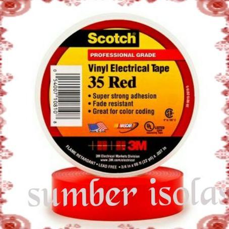 Promo 3M/3M Scotch 35 Vinyl Electrical Tape Red Diskon
