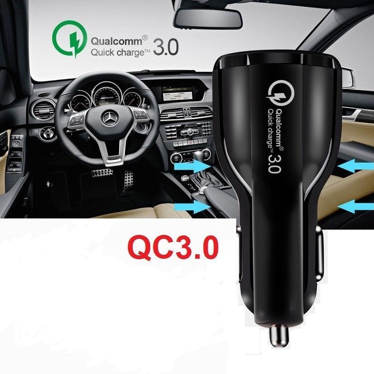 QualityTerbaik- Mobil Charger HP 2 Port USB HP Car Charger Super Fast Charging 3.1A Qualcomm QC3.0 8