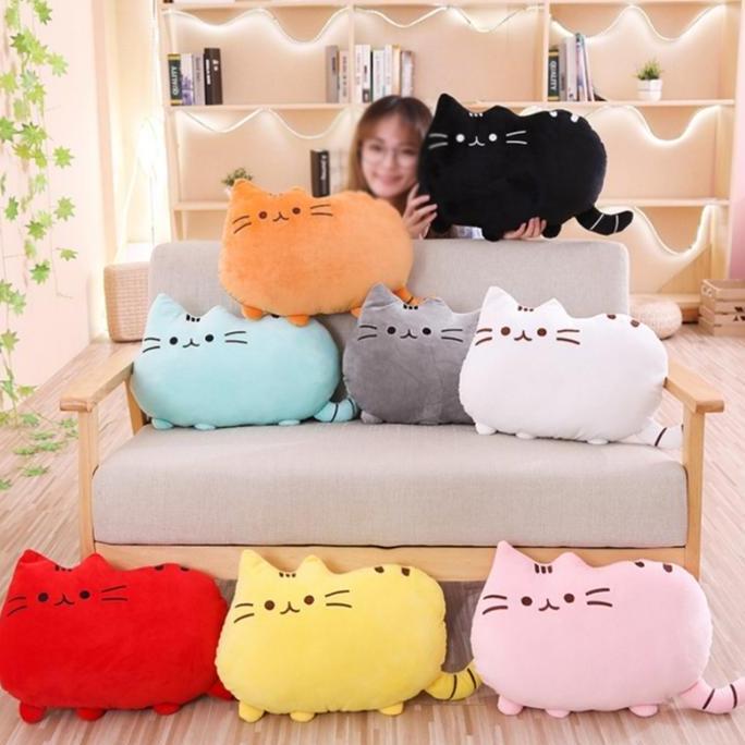 jayabk- Bantal Kucing Pusheen Ukuran XL Besar Soft Halus Boneka Bantal Kucing