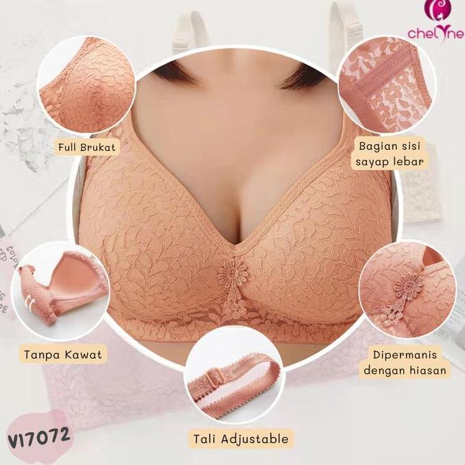 Promo Chelyne BH Wanita V17072 / B668 Jumbo - Full Cup - Big Size Daily Bra Diskon