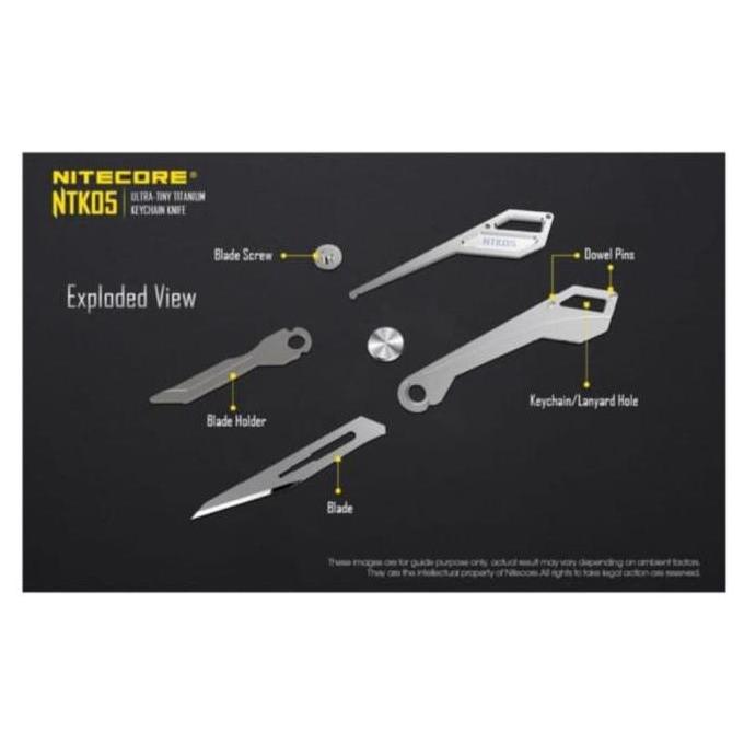 Spesial Nitecore Ntk05 Mini Titanium Utility Keychain Knife Portable Edc