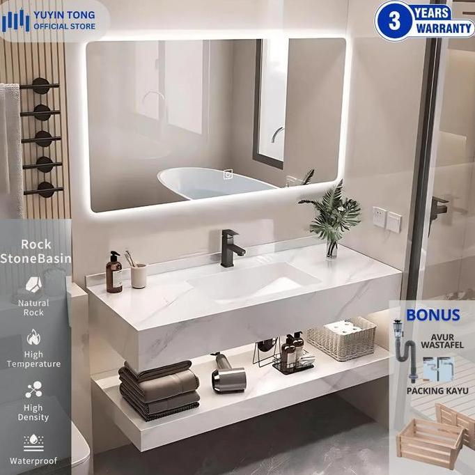 cabinet wastafel kabinet kamar mandi wastafel cabinet Set Rock Beam Stone Kabinet Wastafel Kamar man