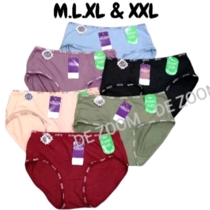 Murah Celana Dalam Wanita Sorex 15232 Bahan Spandex Super Soft Lembut Melar Model pinggang Polos Nya