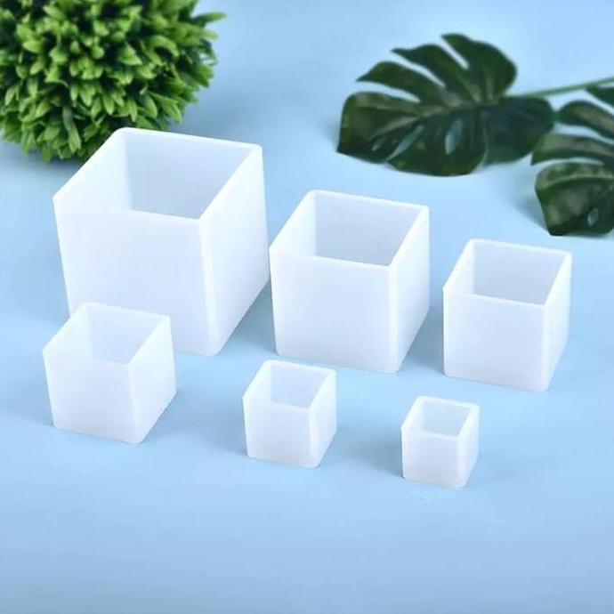 CETAKAN SILIKON RESIN KOTAK 3D CUBE CANDLE MOLD