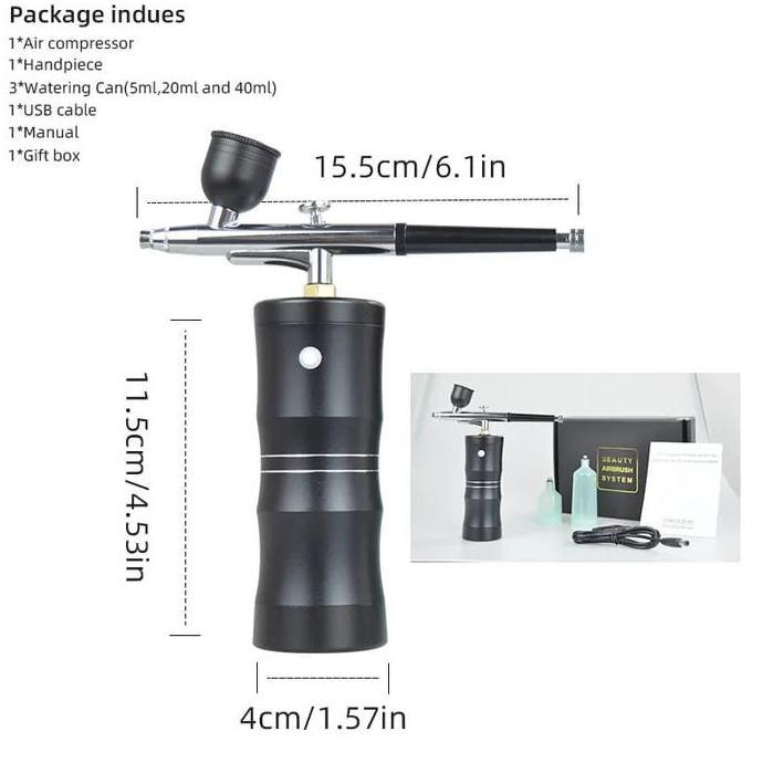 AIRBRUSH KIT AIR BRUSH SPRAY GUN MINI KOMPRESOR PORTABLE SET