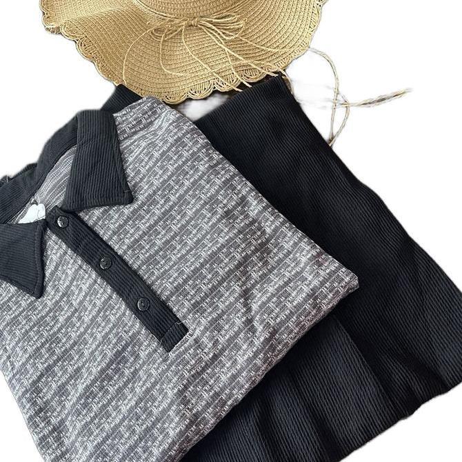 Oneset knitt Santai Wanita