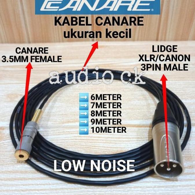 KABEL CANARE KECIL JACK 3.5MM FEMALE TO XLR MALE 6M-10M