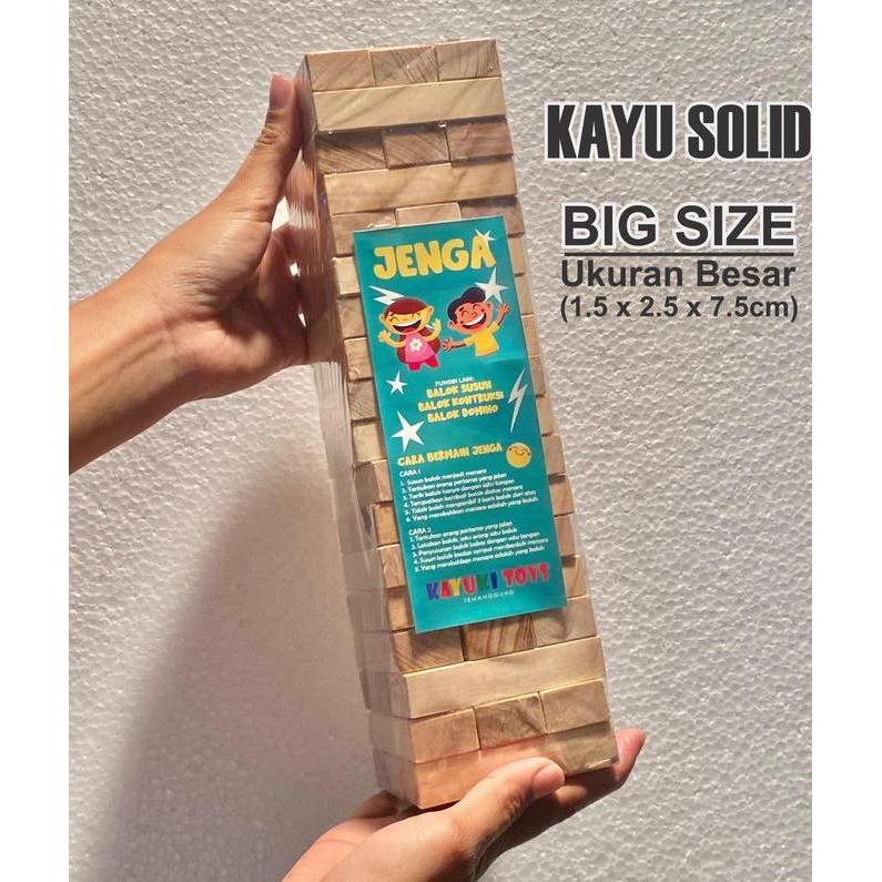 Permainan JENGA Ukuran BESAR Stako Uno Kayu 54 Balok Tower Blocks Mainan Edukasi Anak Susun Menara G