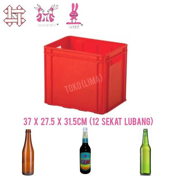 NEW Krat Botol Sekat Isi 12 Rabbit 8008 Keranjang Botol Bir Kecap Bottle Crates Wadah Botol Gelas Ka