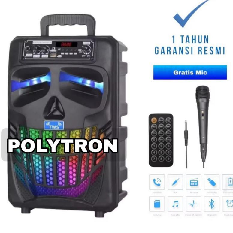 PROMO SPEAKER BLUETOOTH MP3 7801  SALON BLUETOOTH KIMISO / POLYTRON SALON KARAOKE BLUETOOTH FRE MIC 