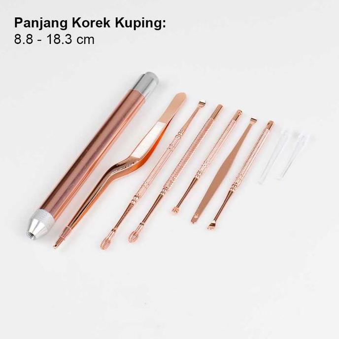 JOVANASHOPID Alat Pembersih Telinga Korek Kuping Ear Spoon LED 7 PCS - JC9