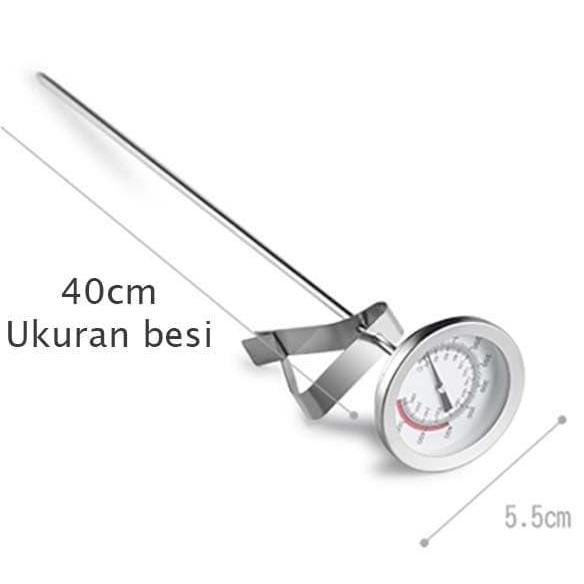 NUWAX Bimetal Frying Thermometer 40 cm Ukur Suhu Minyak Air Analog 40cm