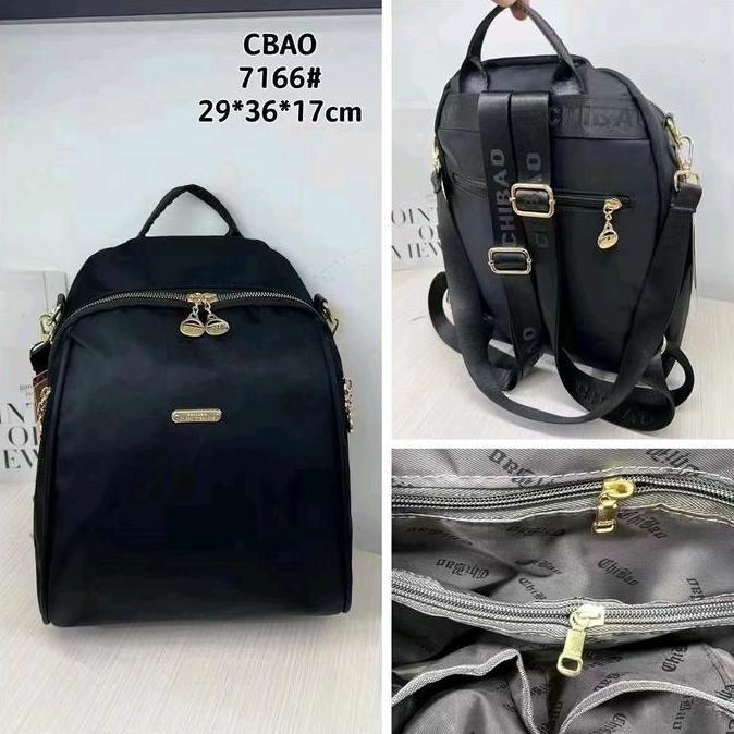 Key- Tas Ransel Chibao 7166 Polos Wanita Hitam Kanvas