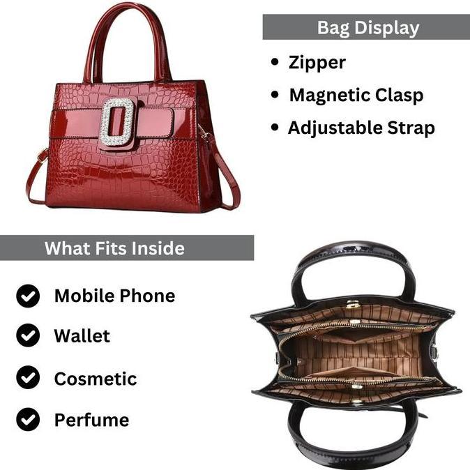 Sylviaori- BaginGinela Bag - Tas Wanita Handbag Motif Croco Elegan Kulit Pu Leather [Gy-739]