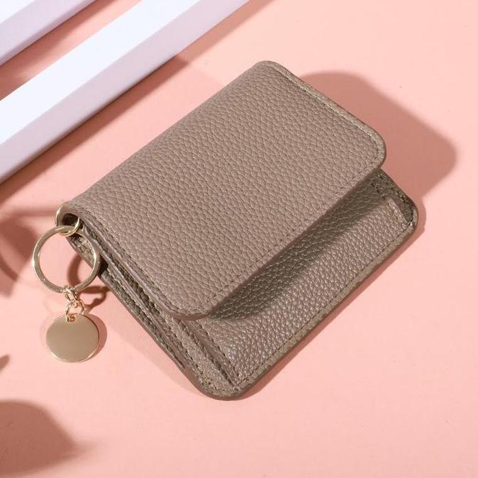Promotoday- Holo Dompet Wanita Elegan Gaya Korea Warna Dompet Kecil Simpel Dapat Memegang Banyak Kar