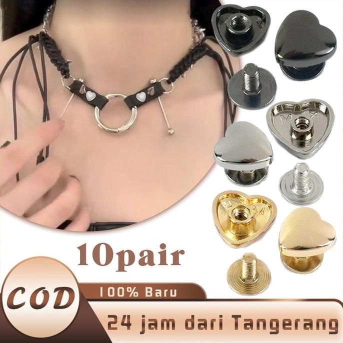 NUWAX Mur Baut 10 Pasang Mur Baut Ikat Pinggang Kulit dan Tas