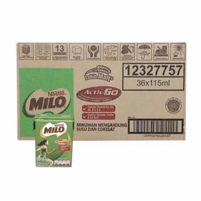 New- Milo UHT 115ml / Susu Milo UHT Kotak 1 dus isi 36 pcs / Milo UHT 110ml