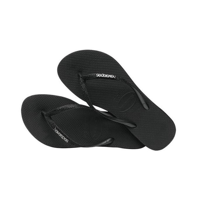 Havaianas 0090 Slim Sparkle Metallic - Black - Sandal Wanita