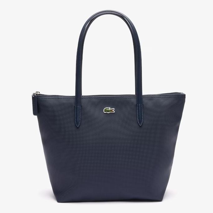 LACOSTE Tas Small Zip L12. 12 Tote Bag Wanita Navy (100% Authentic)