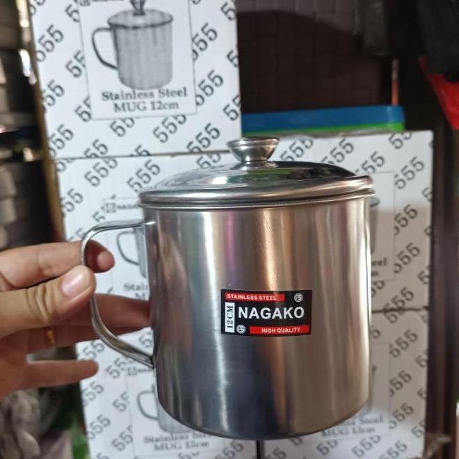 Mug Stenlis 12Cm Gelas Besar Stainless Mug Jumbo