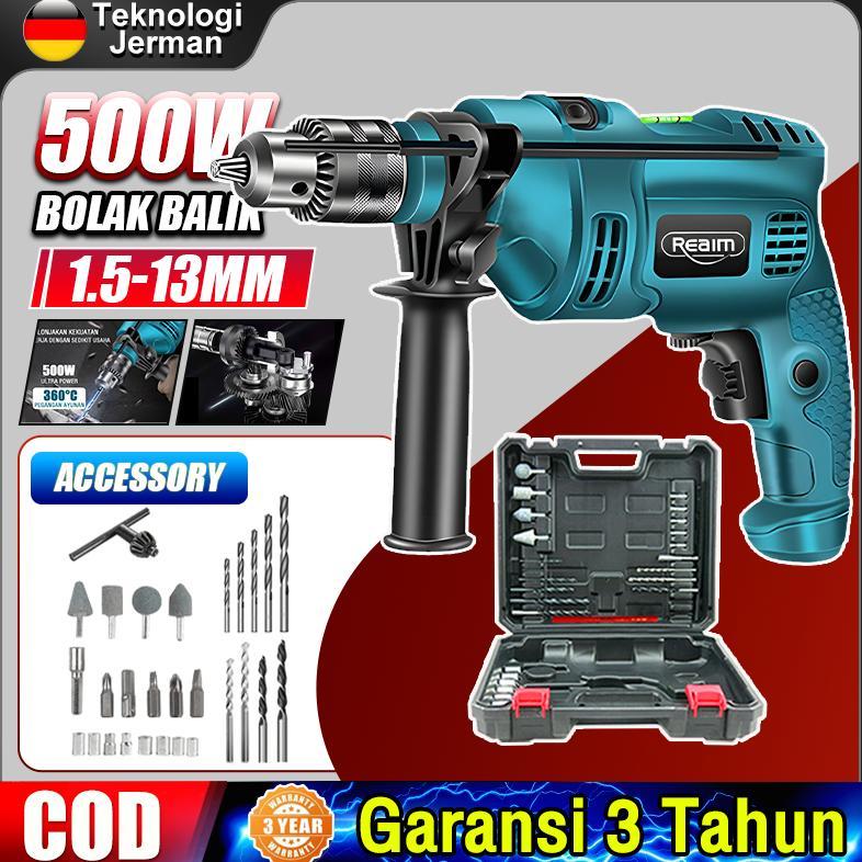 Reaim Bor Listrik 13mm Mesin Bor Bor Impact Bolak Balik Bor Listrik Impact Impact Drill Listrik Elec