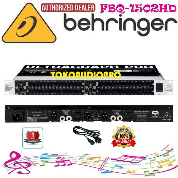 Behringer FBQ1502HD Dual 15 Band Graphic Stereo Equalizer FBQ-1502HD