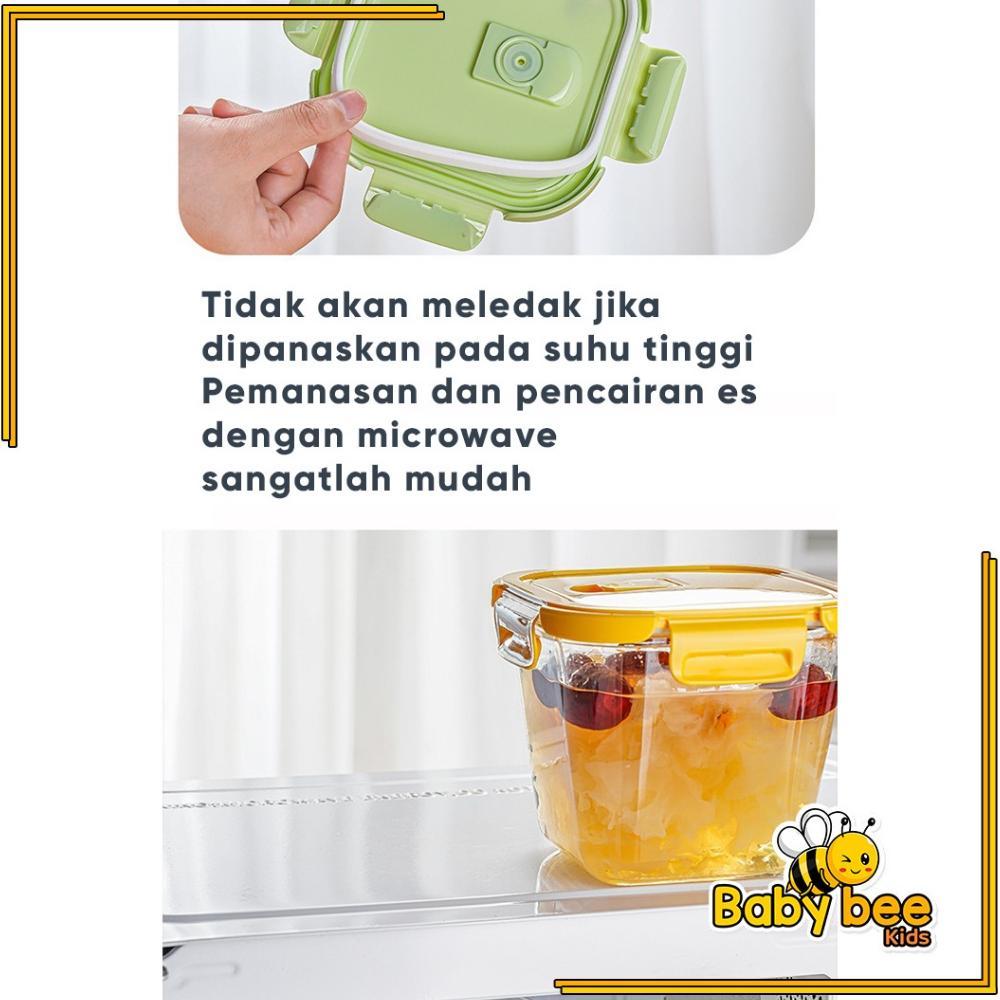 New Tempat Mpasi Kaca Tempat Makan Bayi Anti Tumpah Kontainer Wadah Snack Mpasi Tahan Panas Microwav