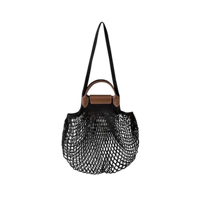 Tas Wanita Branded Le Pliage Filet Top Handle Bag - Black