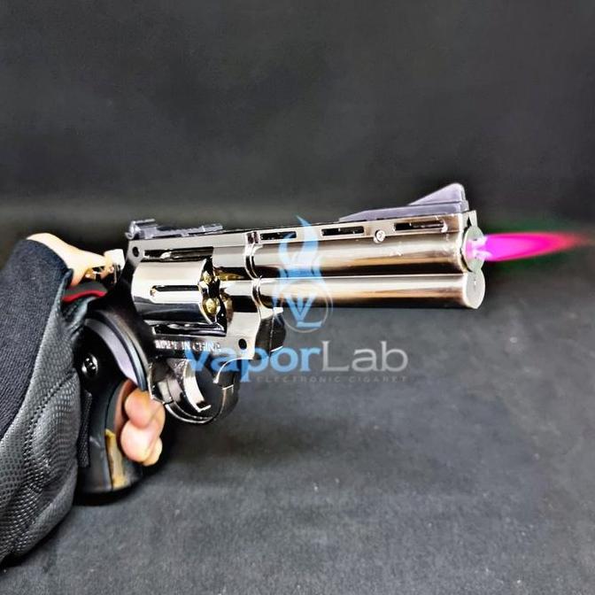 begionezz - mancis korek api model revolver python sarung besar gun lighter