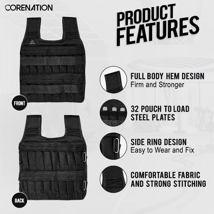 jimanakaling3 - corenation weighted vest rompi beban plat baja wrist ankle weight