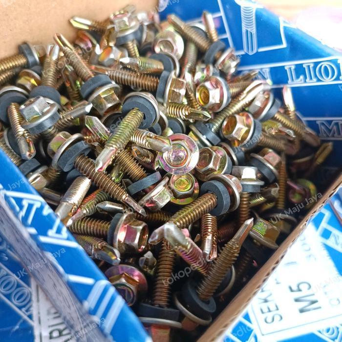 Baut Roofing Kuning 3 Cm / Sekrup Roofing 3Cm Moon Lion Original Dan Terpercaya