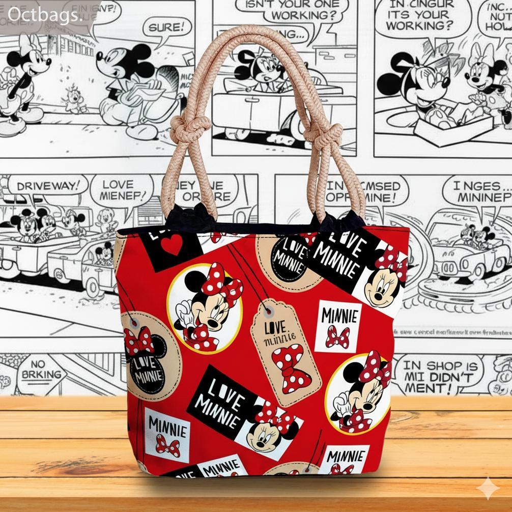 100% AMAN` EXCLUSIVE OCTBAGS [GROSIR] TOTEBAG TALI SUMBU TAS WANITA DAN POUCH KANVAS PRINTING GAMBAR