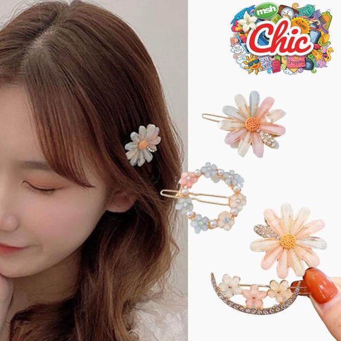 DILLABESTSHOP - JEPIT RAMBUT KOREA BERLIAN IMITASI BUNGA LUCU