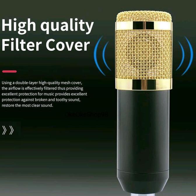 Mikrofon Condenser Bm-800 Alat Untuk Rekaman Studio, Musik, Dan Karaoke Microphone Mic Podcast Kompu