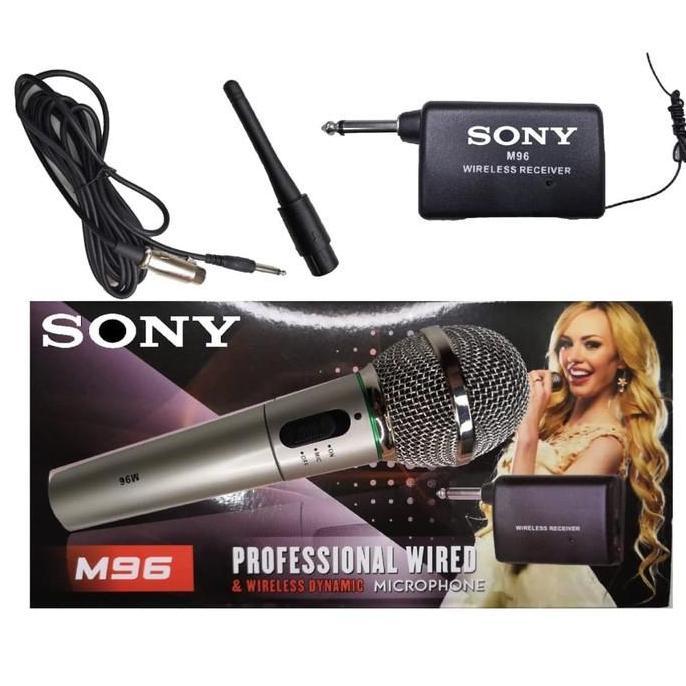 Sony Mic M96 Microphone Bisa Wireless Dan Kabel 2In1