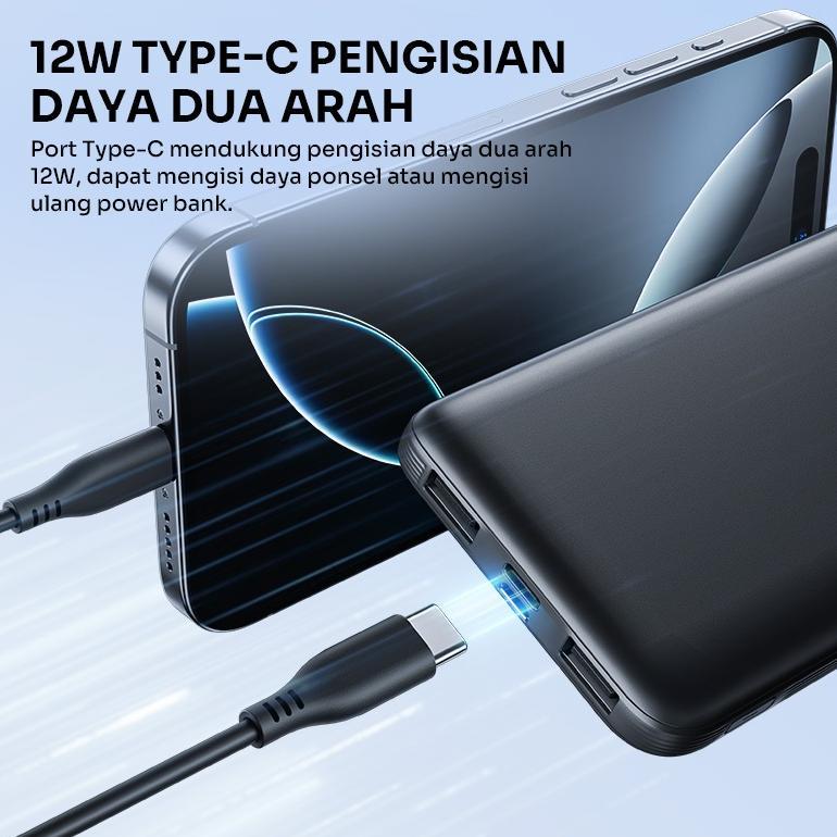NEW PRODUCT BEST DEALS ROBOT POWER BANK 10000MAH SLIM 12W 3 OUTPUT 2 INPUT SUPER TIPIS 16MM RINGAN 2