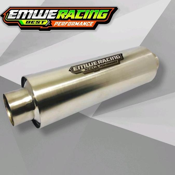 Resonator EMWE RACING Mobil Manual Matic Full Stenlis  Mesin Knalpot Motorcycle Peredam